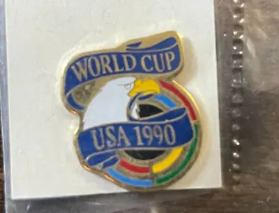 Vintage World Cup 1990 Pin USA Collar Hat Badge Soccer New Old Stock • $8.95