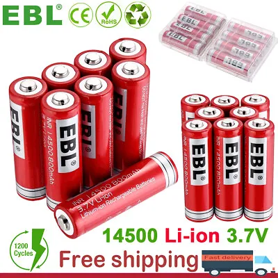 14500 Battery 800mAh Lithium-ion Li-ion 3.7V Rechargeable Batteries W/ Box Lot • $60.79