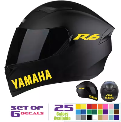 Helmet Decal 6-pieces Kit. Custom Bike Helmet Decal Set For YAMAHA R6 Motorcycle • $8.99