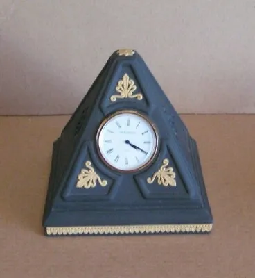 Wedgwood Black & Cane Yellow Jasperware Pyramid Clock Library Collection • $383.28