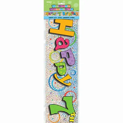 12ft Happy 7th Birthday Prism Banner • £3.99