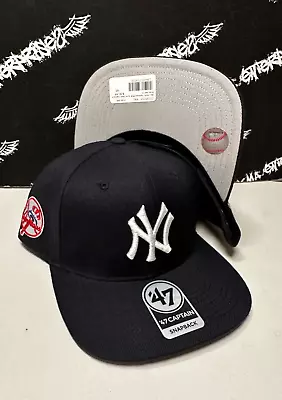 NWT '47 Brand New York Yankees Classic Logo RETRO SIDE PATCH Snapback Hat NEW • $24.95