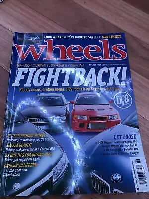 WHEELS Car Magazine AUG 2001 RX4 A4 W8 550 HSV M3 EVO VI RS4 VOYAGER YRV THUNDER • $3.91