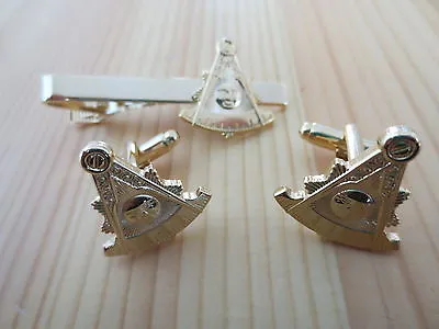 Masonic Cufflinks & Tie Clip Mason Freemason • $9.99