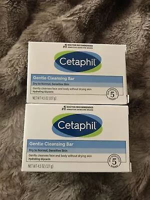 ❤️2 Pack ~ Cetaphil Gentle Cleansing Bar For Dry Sensitive Skin 4.5 Oz • £15.41