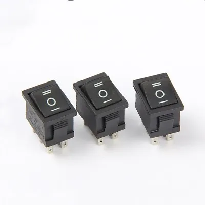 3 Position Rectangular Rocker Switch Black 6 Pin ON-OFF-ON 250V/6A 125V/10A • £1.19