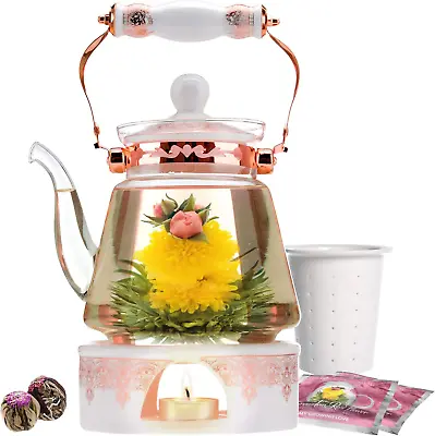 Buckingham Palace Teapot & Flowering Tea Gift Set (6 Pieces) - Stovetop Safe • £95.93