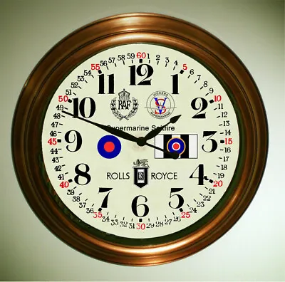 RAF Supermarine Spitfire. Vintage Style WW2 Souvenir Outdoor Wall Clock. • £70