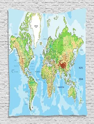 $29.99 • Buy World Map Earth Ocean Tapestry Wall Hanging For Room Living Room Bedroom Dorm