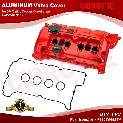 ALUMINUM Red Valve Cover Kit For 07-15 Mini Cooper Countryman Clubman Non-S 1.6L • $135.99