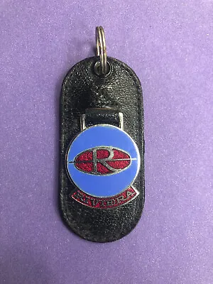 Vintage Leather Car Keychain Vintage Key Ring Fob Buick Riviera Blue/Red NOS • $27