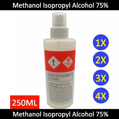 Isopropyl Alcohol 75% Spray 250ml Bottle House Office Cleaning 1x 2x 3x 4x New • $19.79