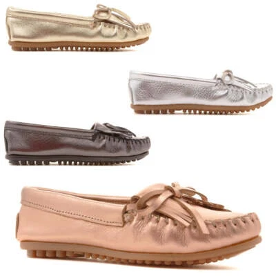 $37 • Buy Minnetonka Kilty Metallic Leather Moccasin 620871-J