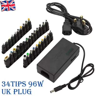 Adapter AC DC Power Supply Charger Multi Laptop Notebook 34 Tips Heads Universal • £20.48