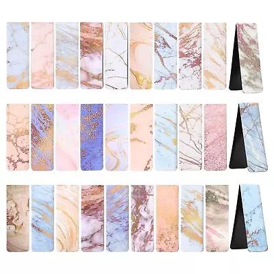 30 Pcs Beautiful Marble Magnetic Bookmarks Magnet Page Markers Set For Book • $14.86