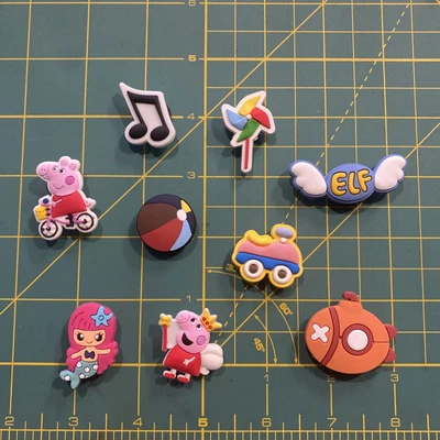 9 Peppa The Pig Mermaid Bubble Guppies Elf Cute Kids Jibbitz Crock Shoe Charms • £3.77