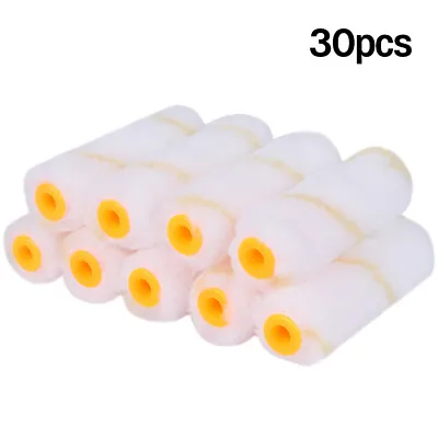 30 Rolls 4  Inch Mini Paint Roller Covers Refill Gold Stripe Soft Woven 1/2  Nap • $9.88