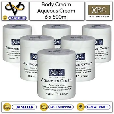 £11.95 • Buy 6 X XBC Aqueous Moisturising Cream 500ml Relief Of Dry Dry Skin Fragrance Free
