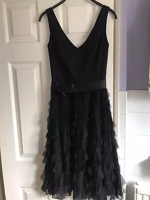 Gorgeous Black Ruffle Dress Designer D&G Style Size S • £35