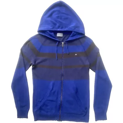£28 • Buy J LINDEBERG Blue Striped Full Zip Hooded Cardigan Size S 