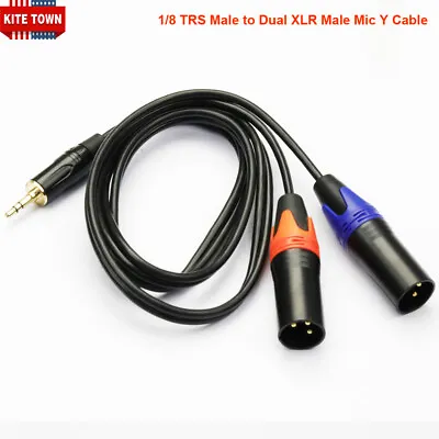 1/8 TRS Male To Dual XLR Male Microphones Stereo Splitter Y Cable Adapter • $12.34