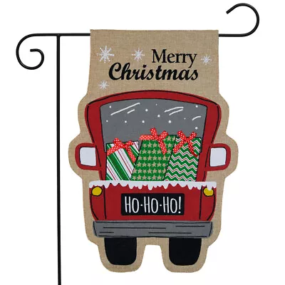 Christmas Delivery Burlap Garden Flag Pickup Truck 12.5  X 18  Briarwood Lane • £11.57