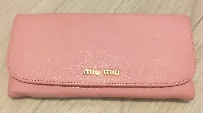 Miu Miu Authentic Light Pink Leather Woman Purse Wallet  • £350