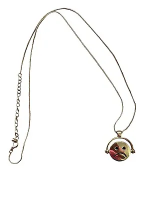  Justice Girls Necklace Gold Tone Smiley Face Pendant Costume  Jewelry • $5.66