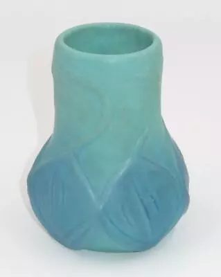 Van Briggle Pottery Turquoise Ming Blue Green Onion Bulb Vase 4 1/4  Tall 90GZ • $80.99