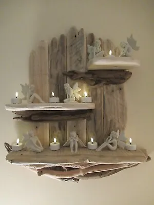 Deep Charming Unique Driftwood Shelves Solid Rustic Shabby Chic Nautical • £59.99