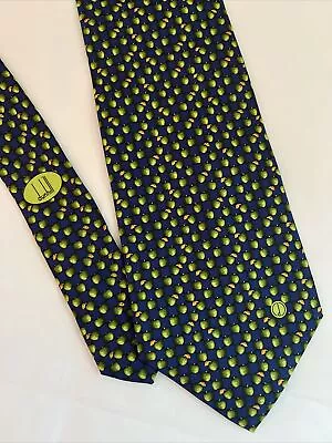 Dunhill Blue  How 'Bout Them Apples  Silk Mens Suiting Designer Tie • $15.15