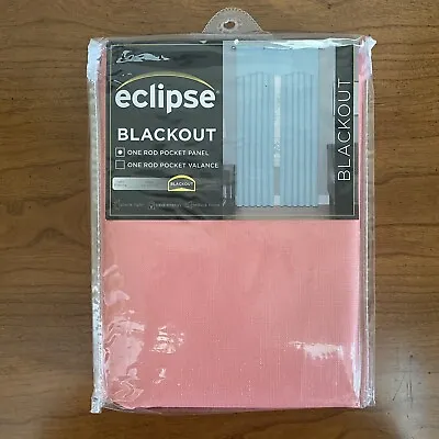 ECLIPSE Blackout Curtain One Rod Pocket Panel Kendall Coral 42in X 95in • $12