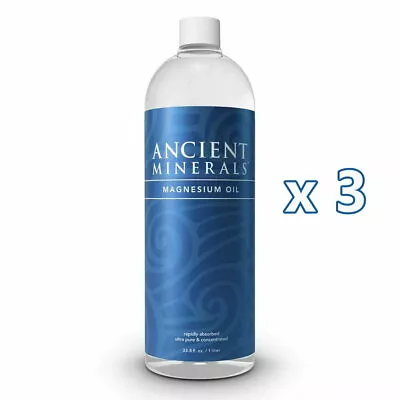 £142.33 • Buy 3 X Ancient Minerals Magnesium Oil 1L 100% Pure Total 3L