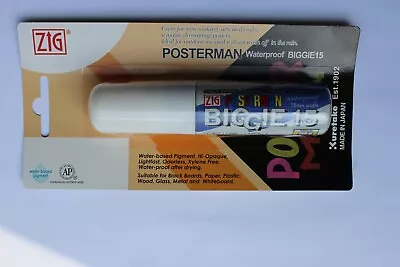 Pack Of 2 White Zig Posterman Biggie 15 Waterproof Art Sign Pens Wide 15mm Nib • £6.39