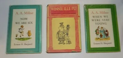 $25 • Buy Set Of 3 Vtg A.A. Milne Books WINNIE ILLE PU, NOW WE ARE SIX, WE WERE VERY YOUNG