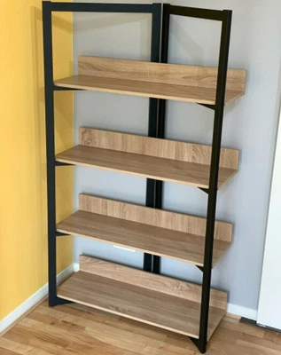 £56.80 • Buy Vintage Industrial Bookcase Corner Tall Display Storage Shelving Unit Metal