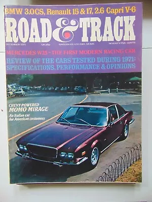 Road & Track Magazine December 1971 Mercedes W25 • $7.50