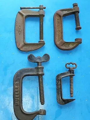 Vintage Lot Of  4 C Clamps - MUELLER B & C DYNAMIC FAB & UNKNOWN • $20.49