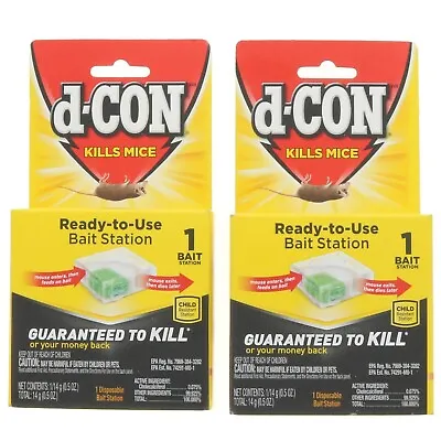 2 D-Con Ready To Use Disposable Bait Station Trap Mouse Mice ~ New • $19.95