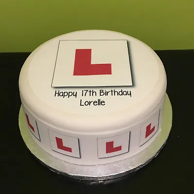 Learner Driver L Plates Pre-cut Edible Icing Cake Topper OR Ribbon • £5.45