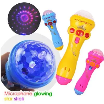 £3.19 • Buy LED Light Flashing Projection Microphone Torch Shape Children Kids Toy G7O5