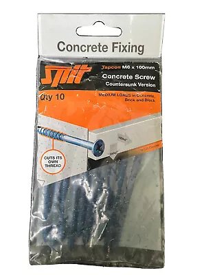 Pack Of 10 Spit Tapcon M6 X 100mm Concrete Screws Countersunk Version New • £6.99