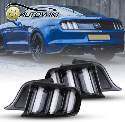 LED Sequential Tail Lights For 2015-2023 Ford Mustang Black Clear Rear Lamps NEW • $272.75