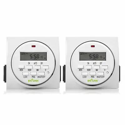 BN-LINK 7 Day Digital LCD Electric Programmable Timer Outlet Switch Dual Outlet • $22.99