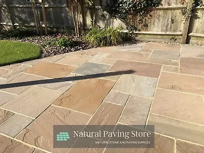 Raj Green Sandstone Paving Natural Indian Patio Slabs Mixed Sizes 22mm • £274