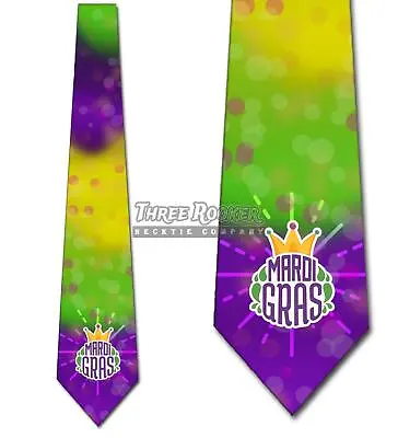 Mardi Gras Ties Mens Holiday Party Necktie Colorful Tie • $18.75