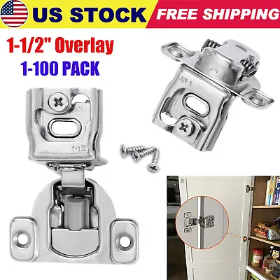 1-1/2  Overlay Soft Close Face Frame 105° Compact Cabinet Hinge Handware US Lots • $5.88