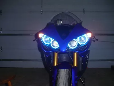 $99.95 • Buy Yamaha R1 YZF R6S 1998-2019 CCFL Halo Angel Demon Eyes Glass Kit Light Headlight