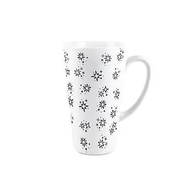 Shooting Stars Tall Latte Mug - White Ceramic Coffee Cup Gift • £11.99