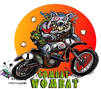 Retro Combat Wombat Motorcycle Motocross Dirt Bike Sticker/ Decal /Graphic   • $3.75